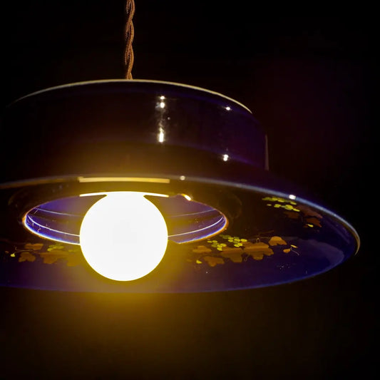 作地未詳|瑠璃|金彩|ペンダントライト