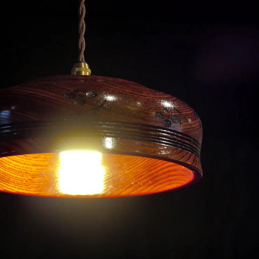 作地未詳|赤縁|木製|菓子器|ペンダントライト