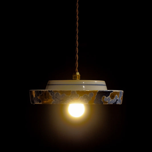 有田焼|應山作|松葉|金彩|ペンダントライト