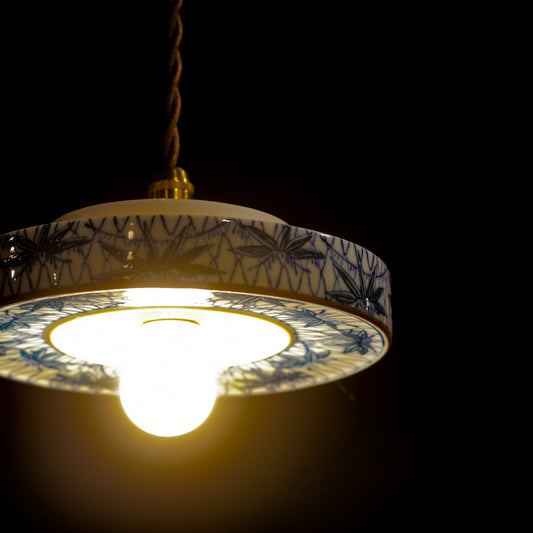 作地未詳|笹・網目文様|ペンダントライト