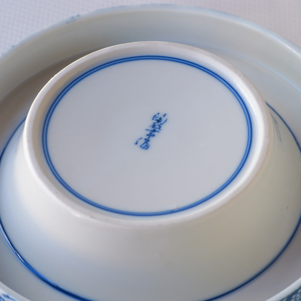 作地未詳|花・竹文様|染付|ペンダントライト