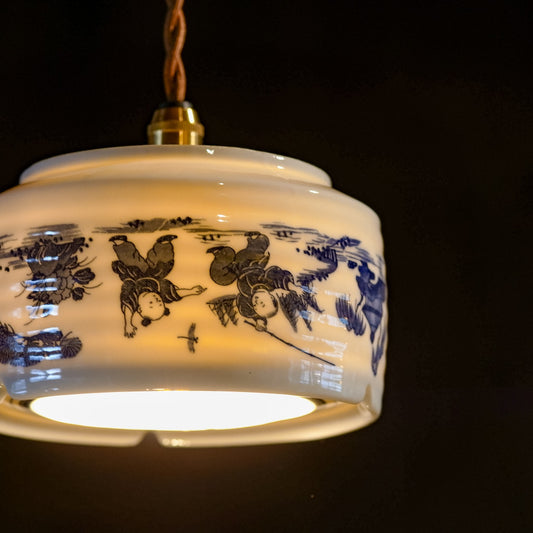 作地未詳|唐子|白磁|ペンダントライト