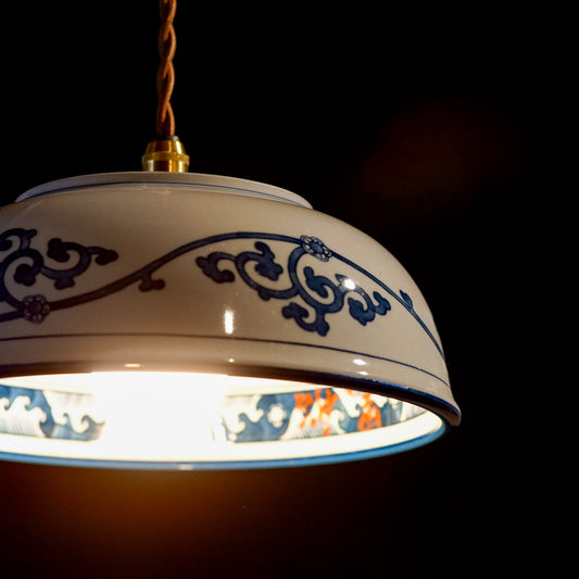 美濃焼|昭和製陶|波唐草|鉢|ペンダントライト