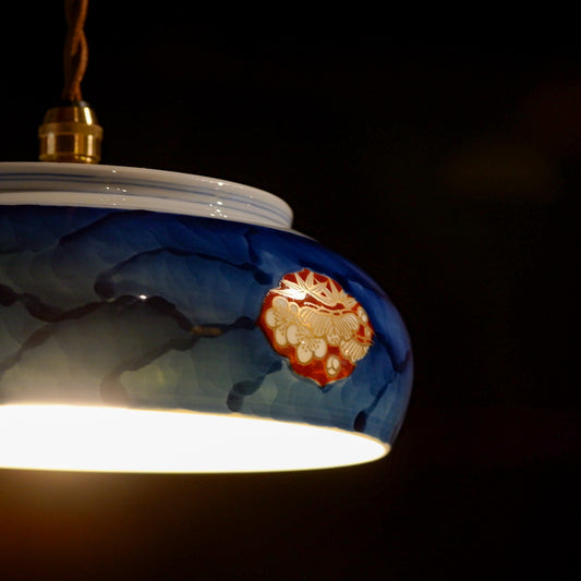 有田焼|深川製磁|フカガワブルー|松竹梅|ペンダントライト