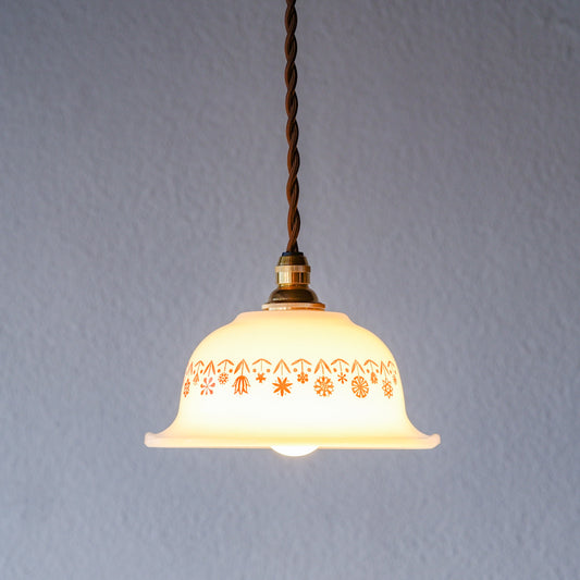 GLASBAKE|キャセロール|ミルクガラス|赤|ペンダントライト