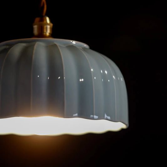 作地未詳|香山|青磁象嵌菊|ペンダントライト