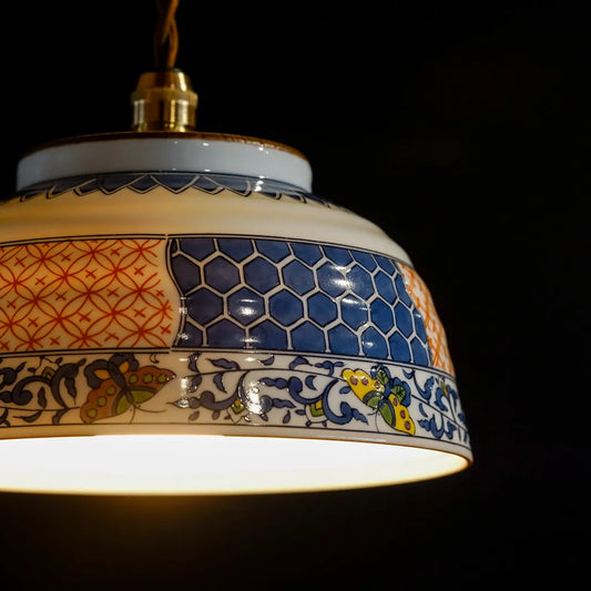 有田焼|龍峯|色絵|丼②|ペンダントライト