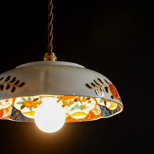 美濃焼|庫山|染錦|古伊万里様式|ペンダントライト