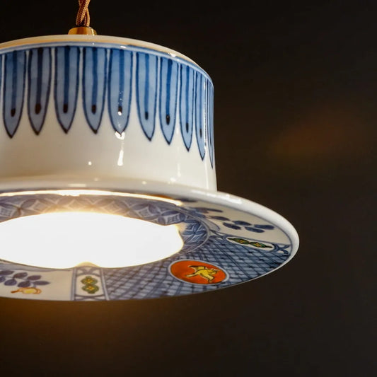 九谷焼|九谷寿楽|藍九谷|ペンダントライト