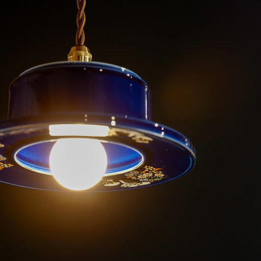 九谷焼|九谷秋峰|瑠璃釉|ペンダントライト