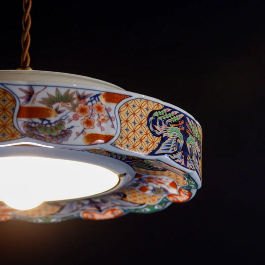 美濃焼|陶峰|花鳥図|ペンダントライト