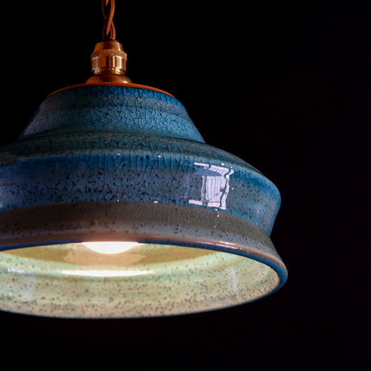 常滑焼|都|トルコ青釉|ペンダントライト
