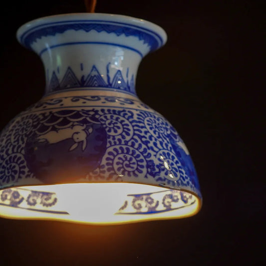 美濃焼|古織|兎・蛸唐草|ペンダントライト