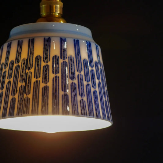 作地未詳|十草文様|染付|ペンダントライト