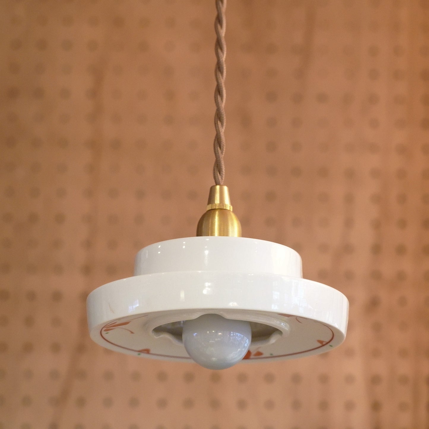 Place of production unknown | White porcelain | Red | Pendant light