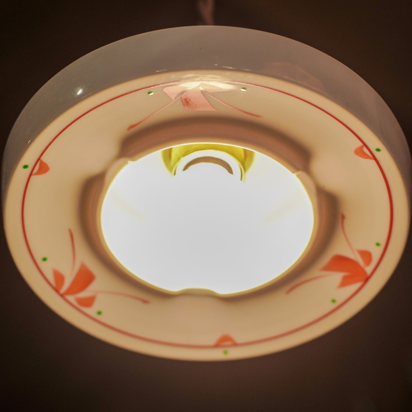 Place of production unknown | White porcelain | Red | Pendant light