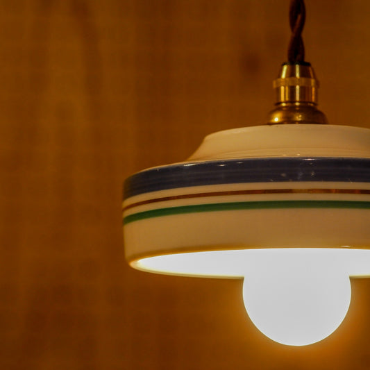 美濃焼|大吉窯|青・緑・金|ペンダントライト