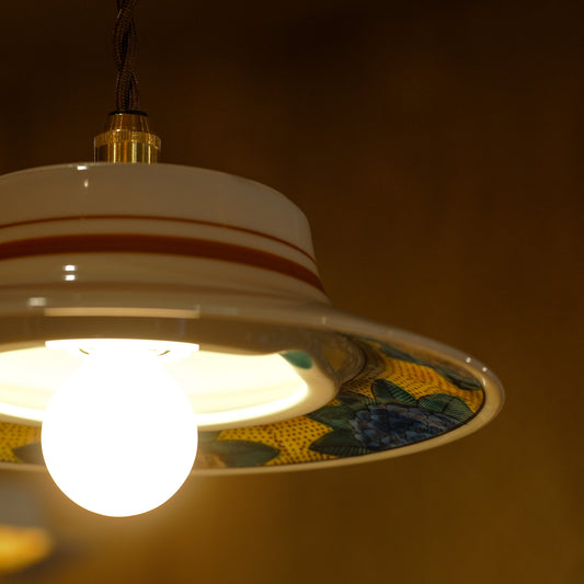 九谷焼|九谷清峰|紫陽花|ペンダントライト