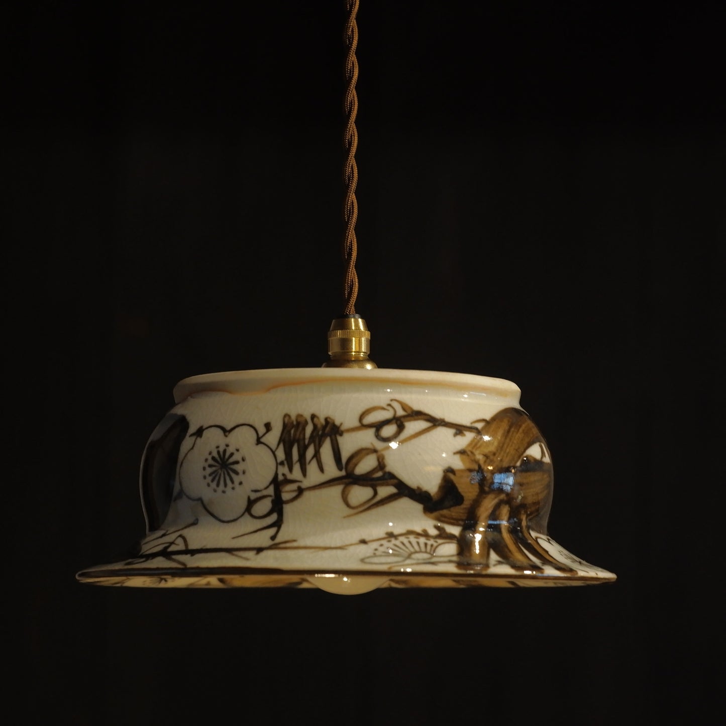 Mino ware(?) | Plum blossoms | Handcrafted | Pendant light