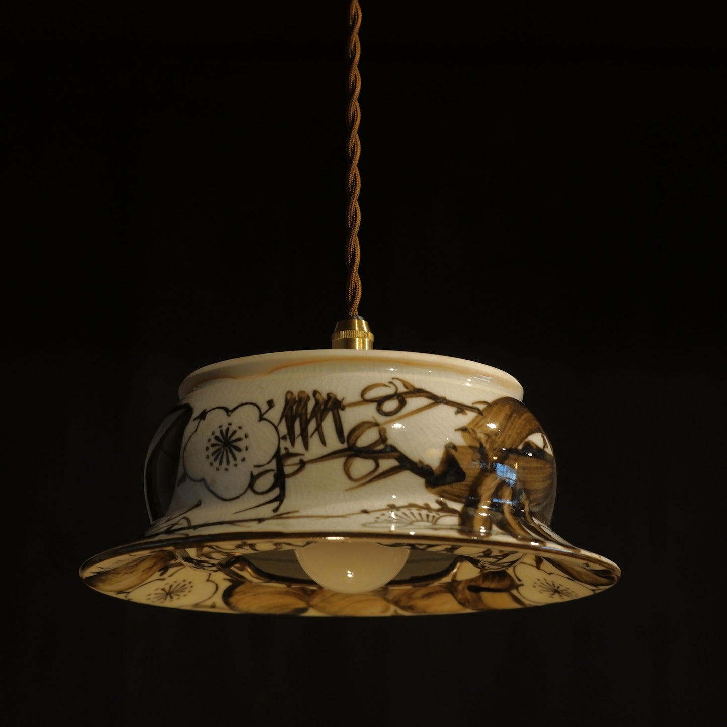 Mino ware(?) | Plum blossoms | Handcrafted | Pendant light