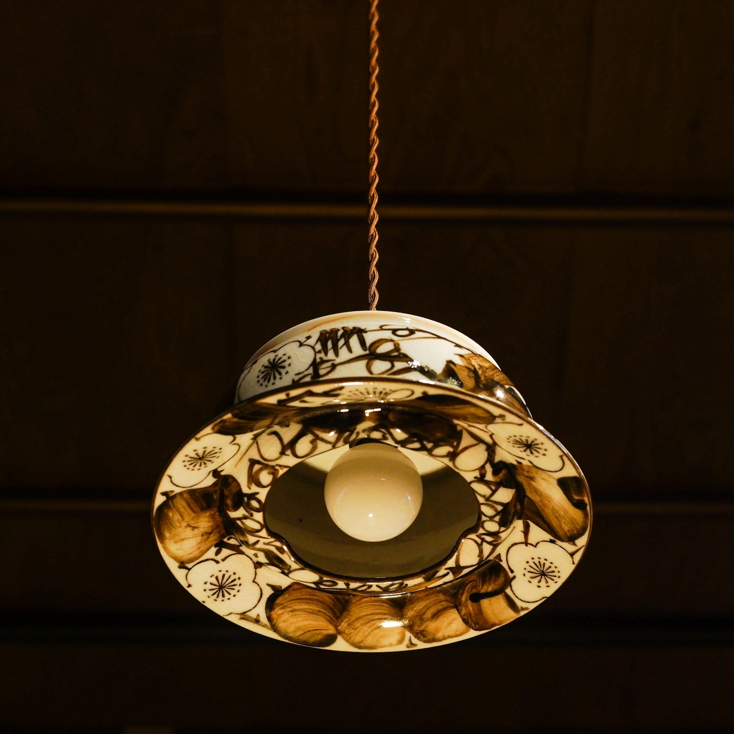 Mino ware(?) | Plum blossoms | Handcrafted | Pendant light
