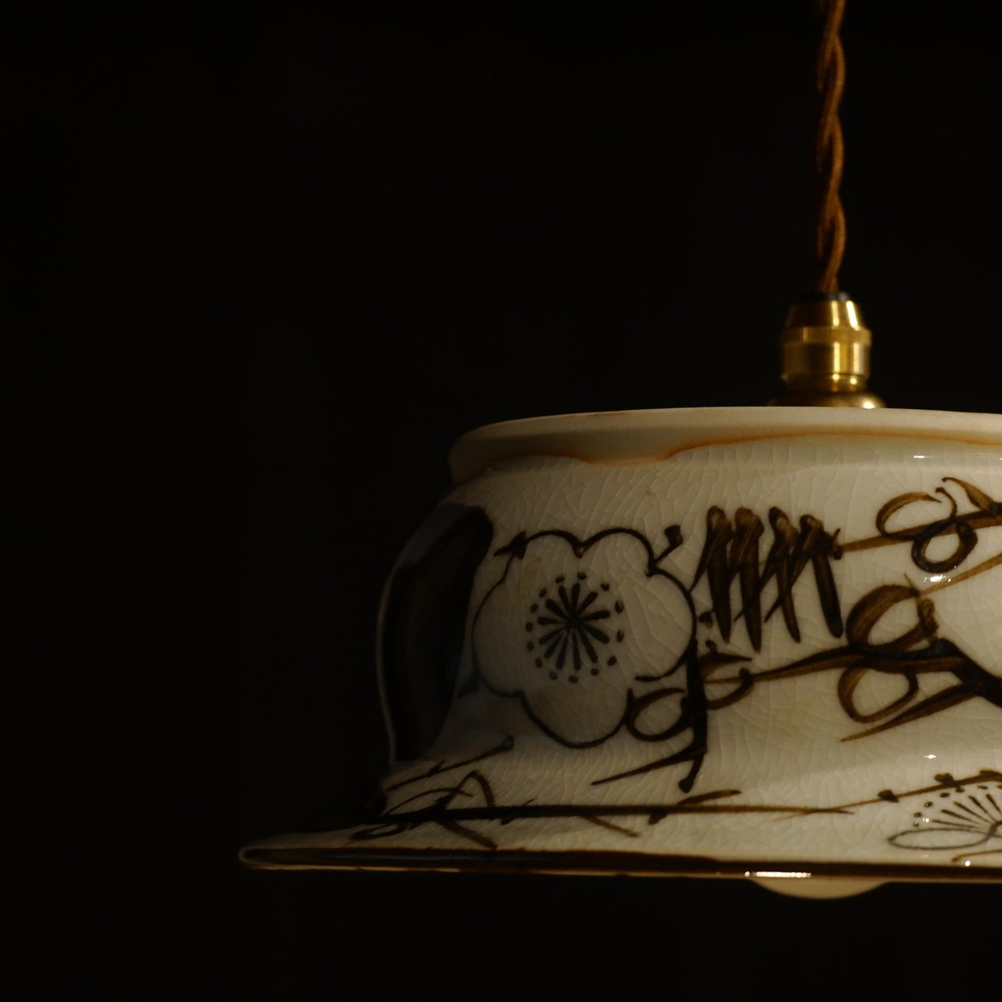 Mino ware(?) | Plum blossoms | Handcrafted | Pendant light