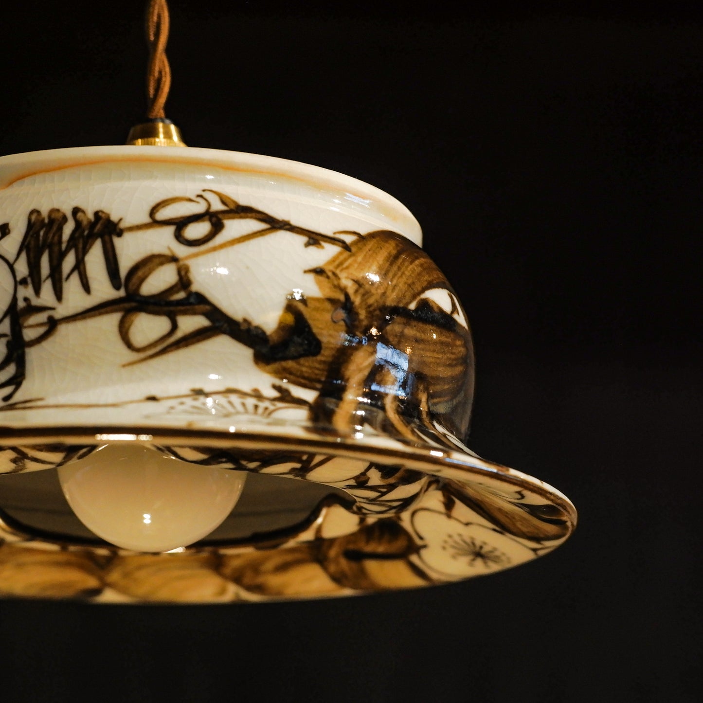 Mino ware(?) | Plum blossoms | Handcrafted | Pendant light