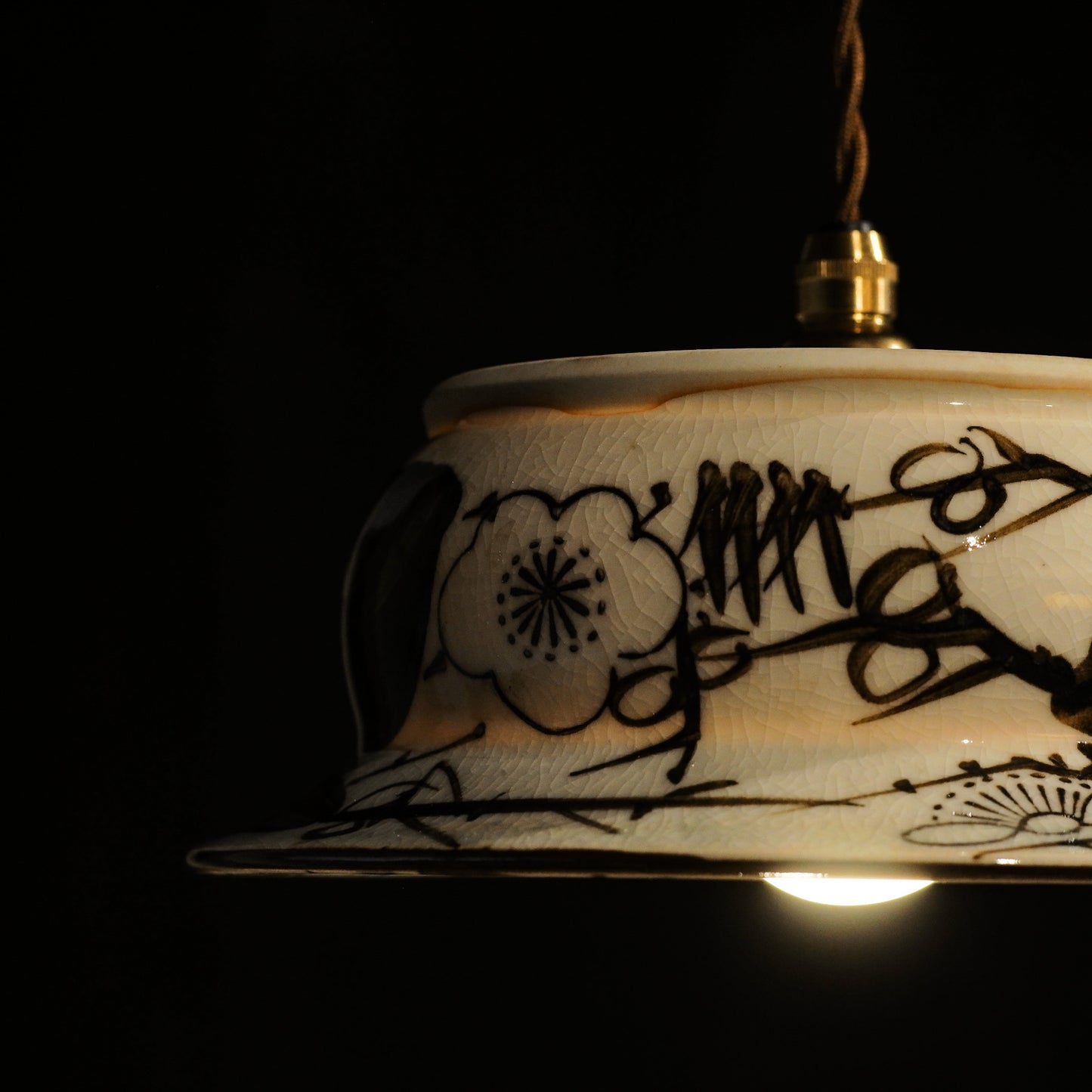 Mino ware(?) | Plum blossoms | Handcrafted | Pendant light