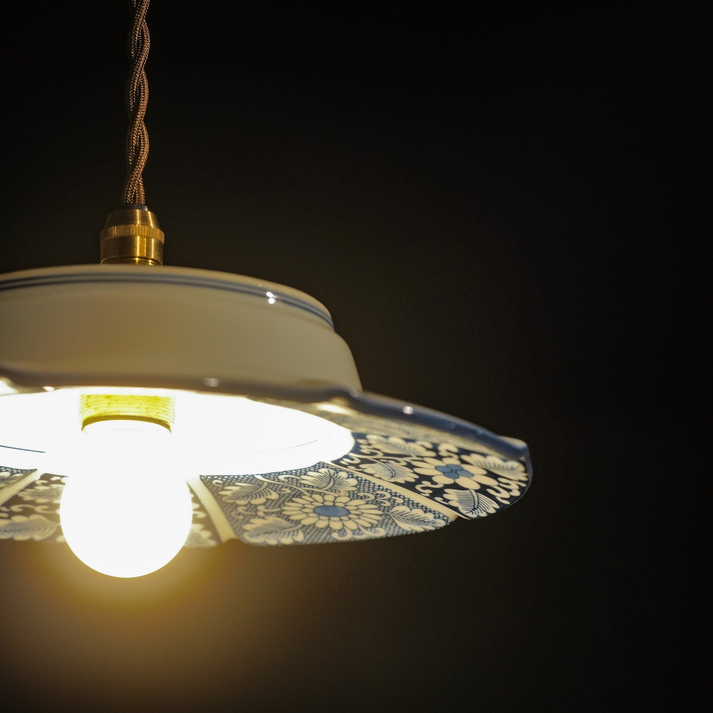 Arita ware | Eizan | Indigo | Flowers | Pendant light