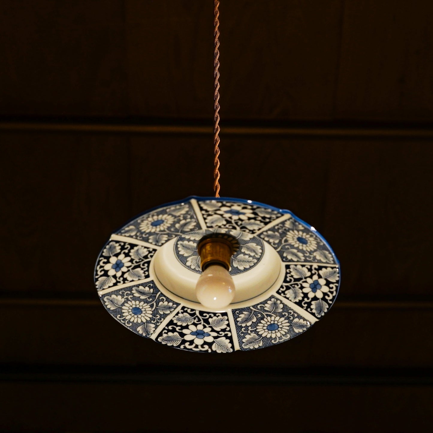 Arita ware | Eizan | Indigo | Flowers | Pendant light