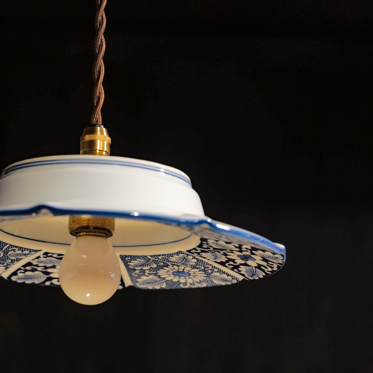 Arita ware | Eizan | Indigo | Flowers | Pendant light