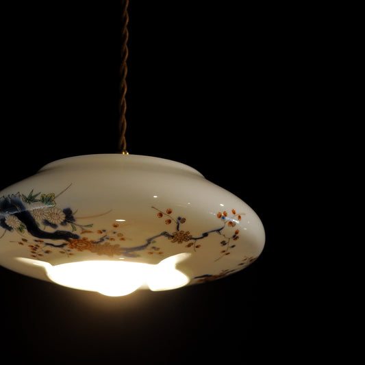 有田焼|深川製磁|菊・梅・竹|ペンダントライト