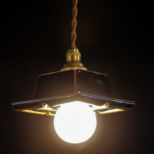 作地未詳|角|黒釉|ペンダントライト