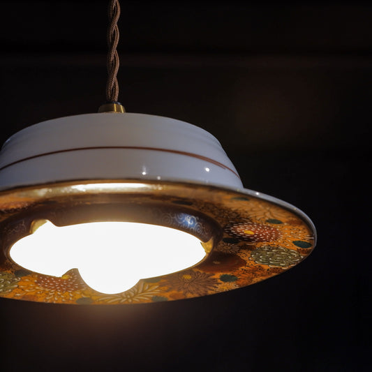 九谷焼|花詰|五彩|ペンダントライト