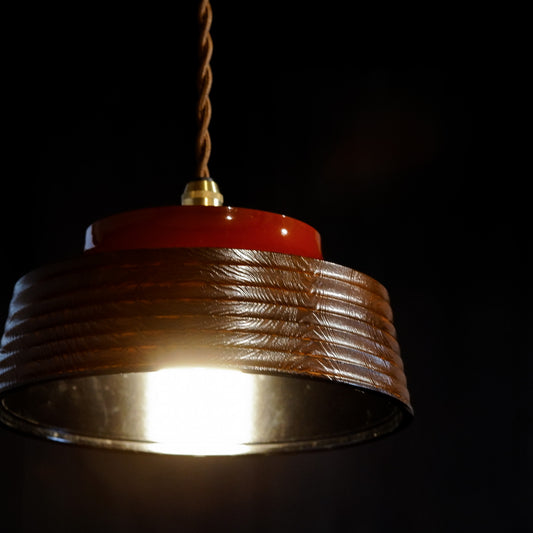 作地未詳|光琳|朱・木目調|菓子器|ペンダントライト