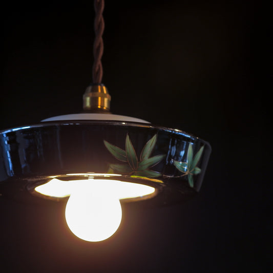 黒翠七宝|竹・雀|黒艶|ペンダントライト