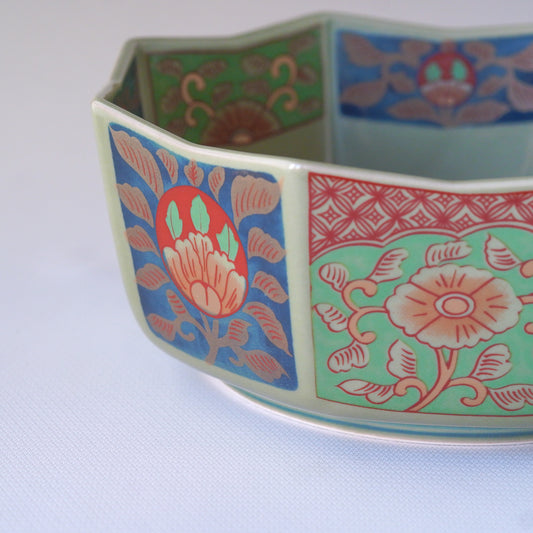 【早期購入】有田焼|古陶|染錦古代草花紋|鉢|ペンダントライト