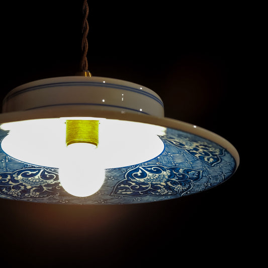有田焼|栄山|染付|織物|ペンダントライト