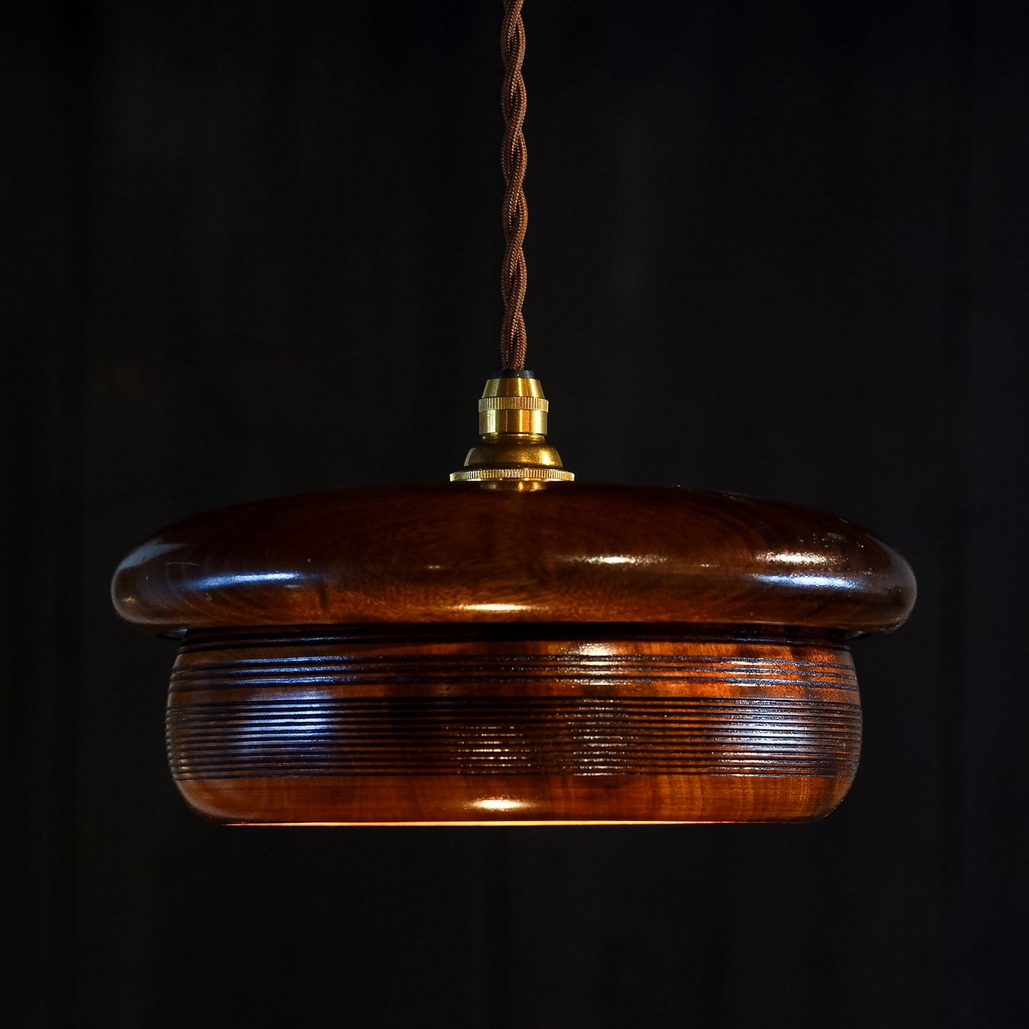 Place of origin unknown | With lid | Wooden | Candy dish | Pendant light