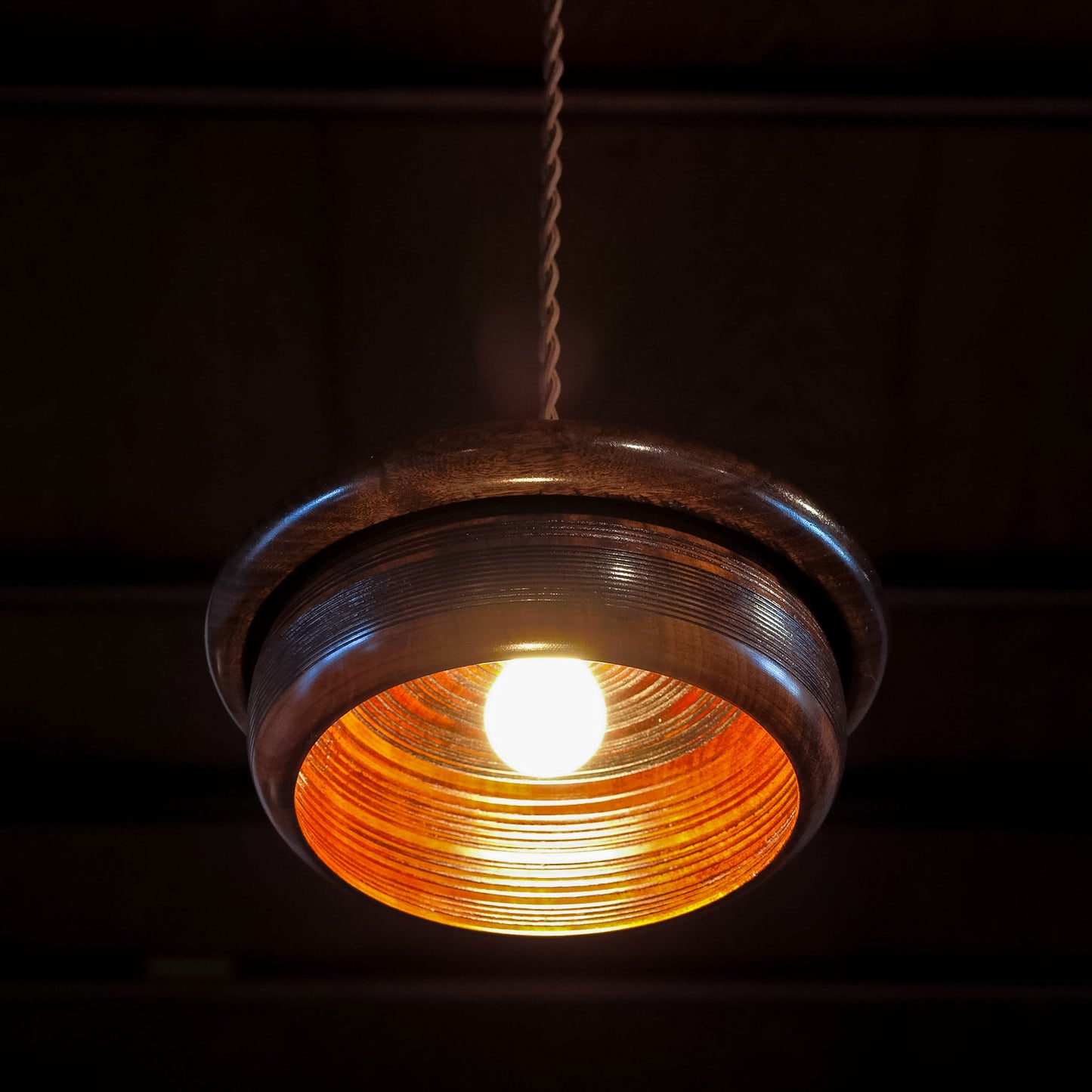 Place of origin unknown | With lid | Wooden | Candy dish | Pendant light