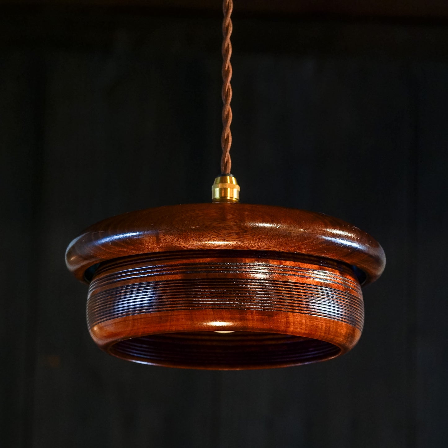 Place of origin unknown | With lid | Wooden | Candy dish | Pendant light