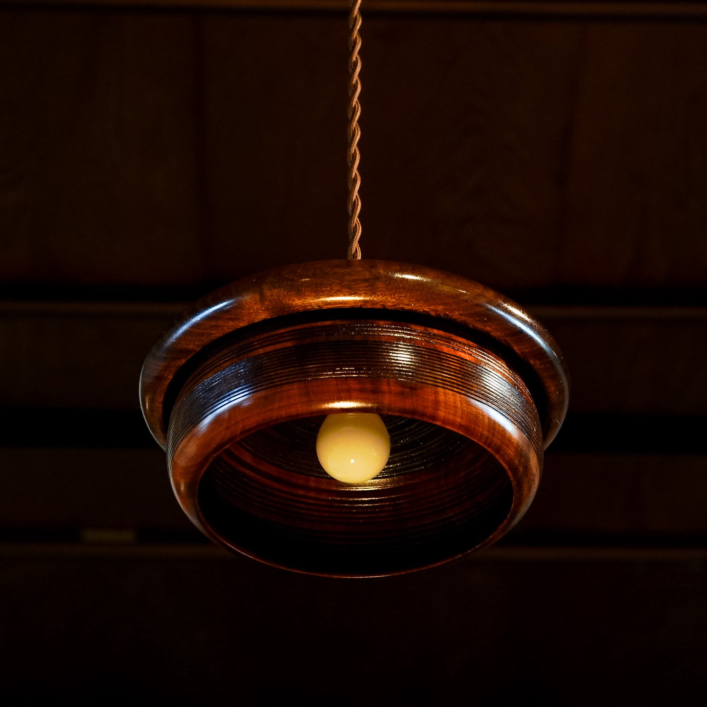Place of origin unknown | With lid | Wooden | Candy dish | Pendant light