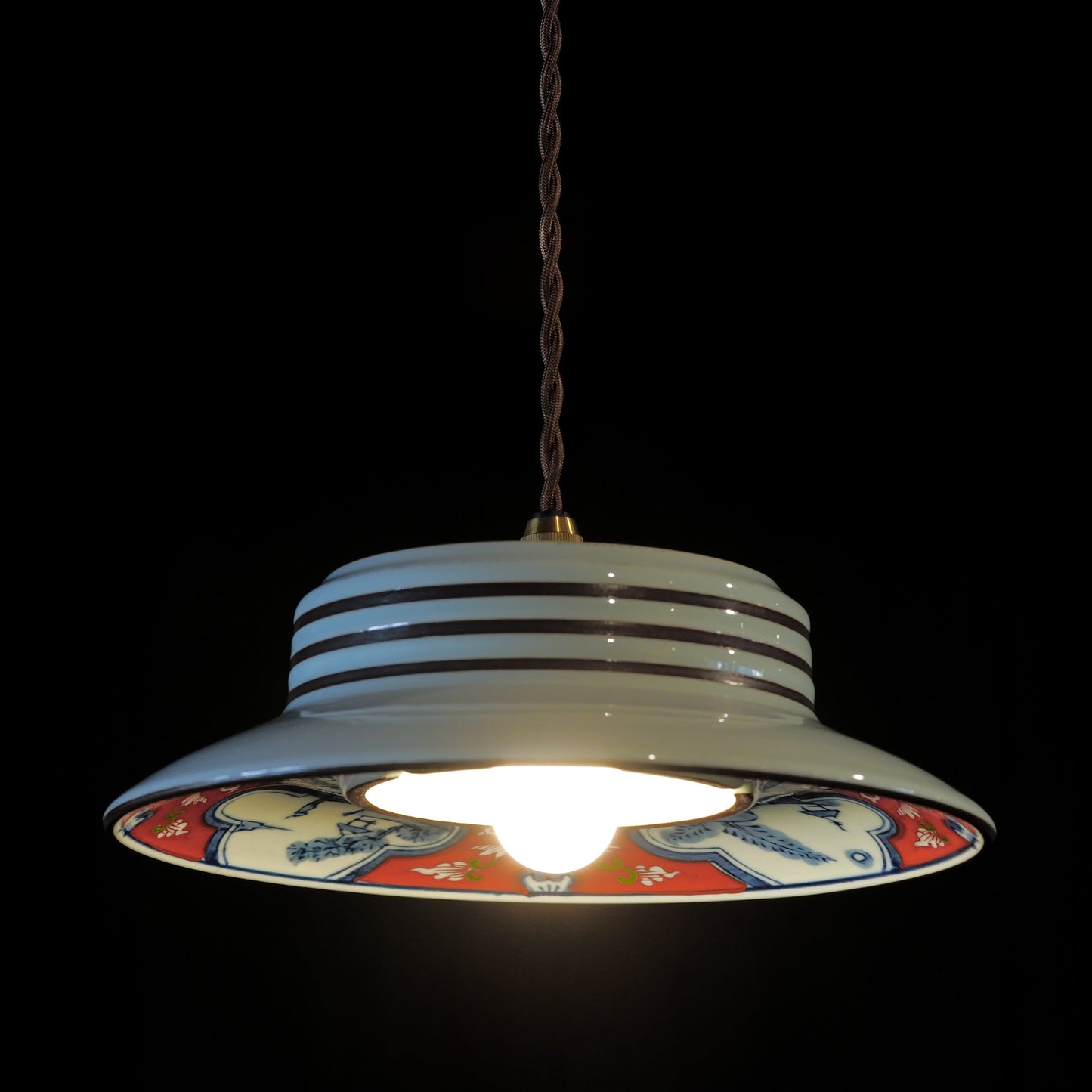 Arita ware | Dragon | Landscape design | Red and blue | Pendant light