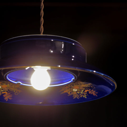 瀬戸焼|瀬栄謹製|瑠璃・金彩|ペンダントライト