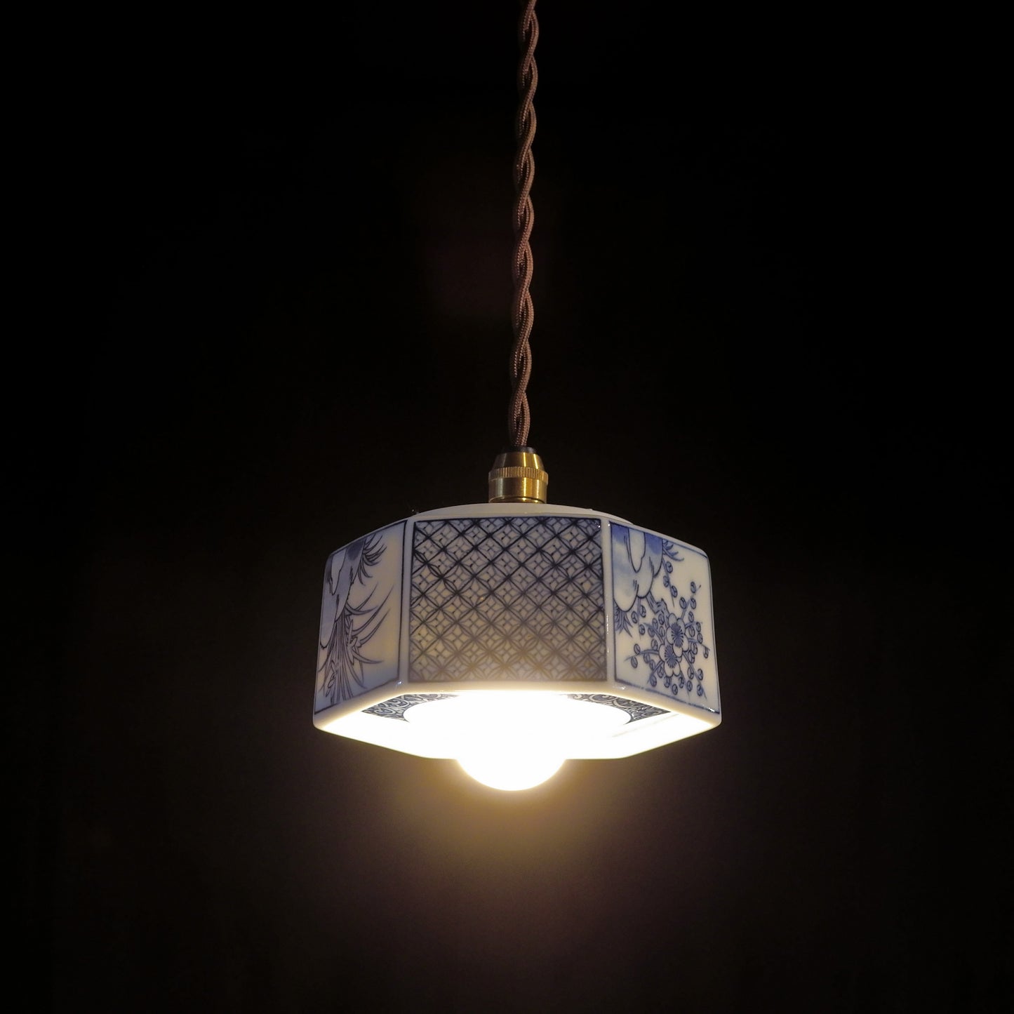 Mino ware | Toraku | Seigaiha | Mesh pattern | Pendant light