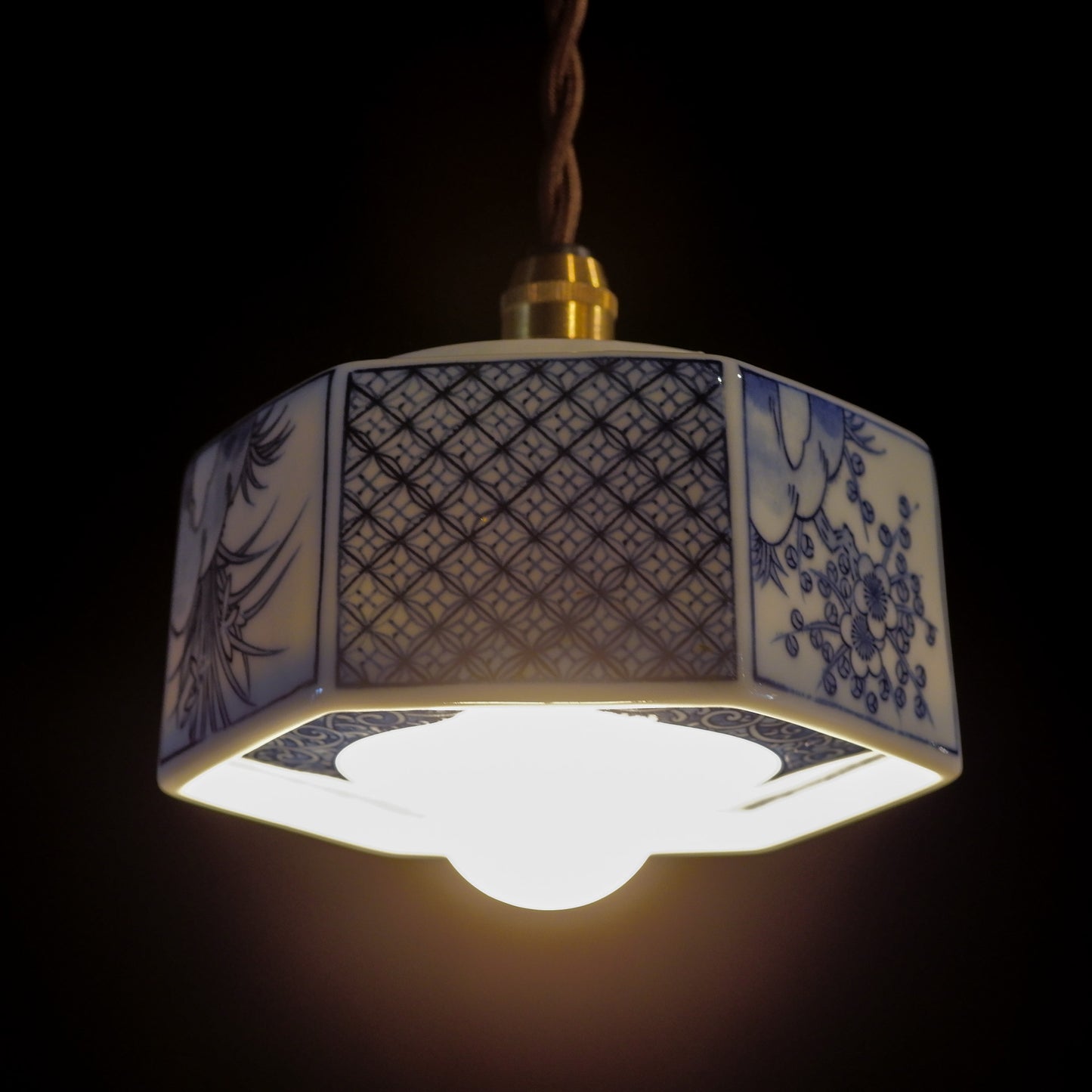 Mino ware | Toraku | Seigaiha | Mesh pattern | Pendant light