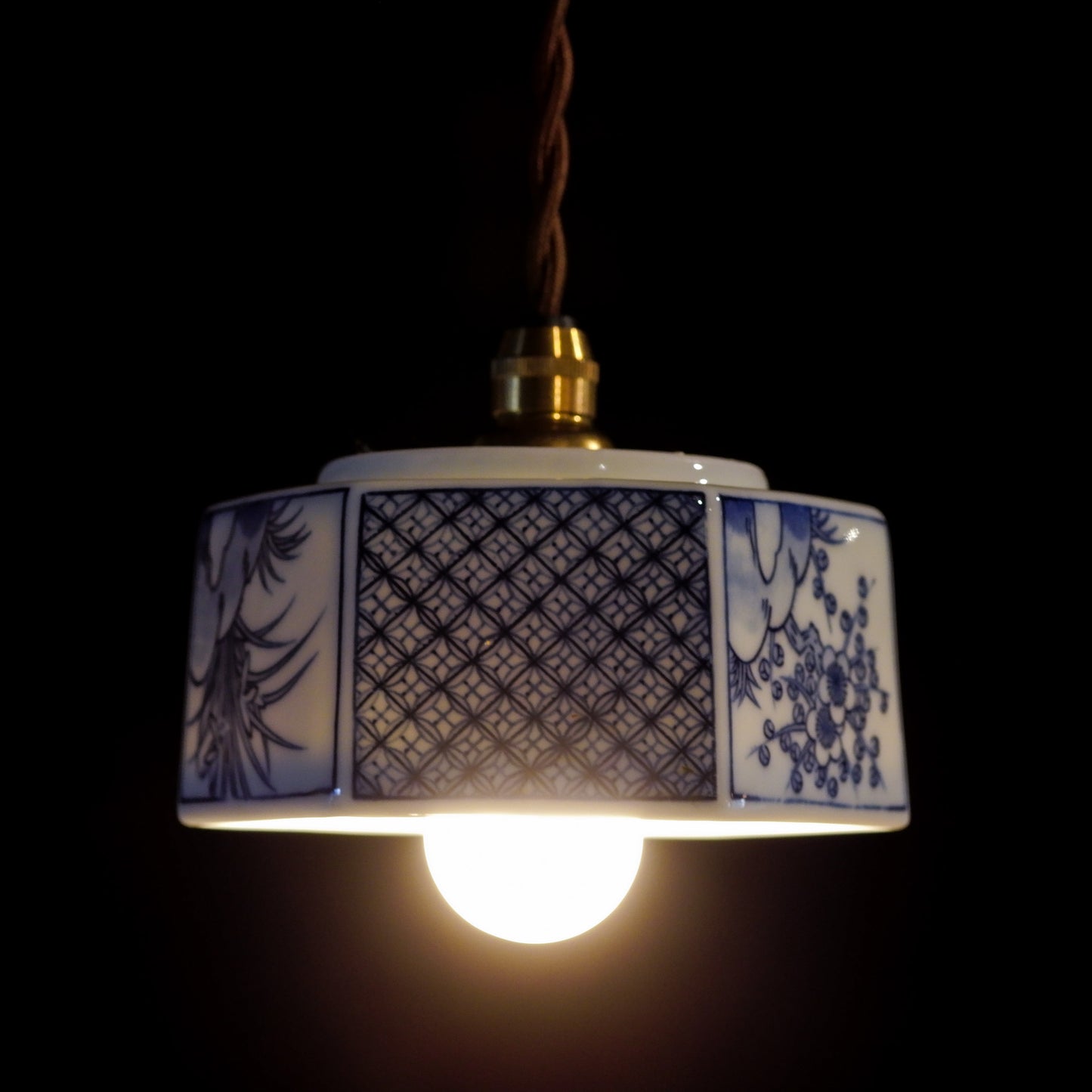 Mino ware | Toraku | Seigaiha | Mesh pattern | Pendant light