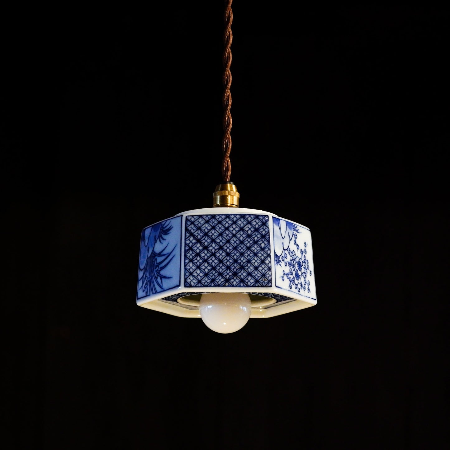 Mino ware | Toraku | Seigaiha | Mesh pattern | Pendant light