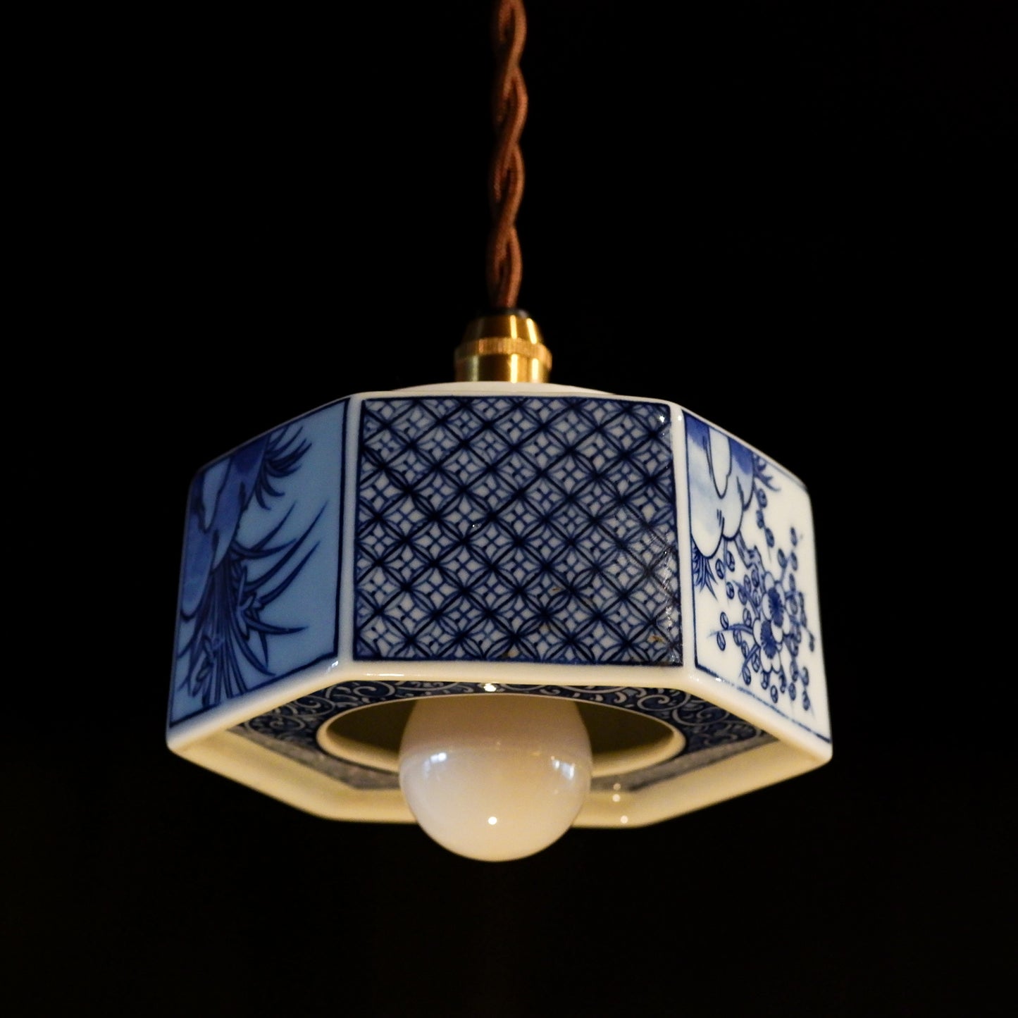 Mino ware | Toraku | Seigaiha | Mesh pattern | Pendant light