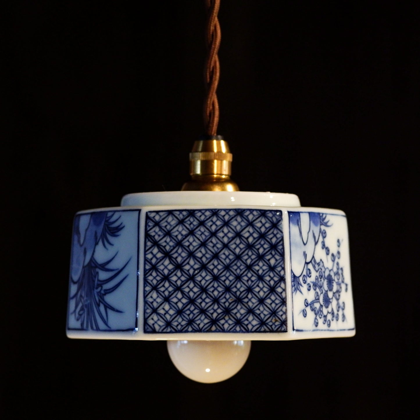 Mino ware | Toraku | Seigaiha | Mesh pattern | Pendant light